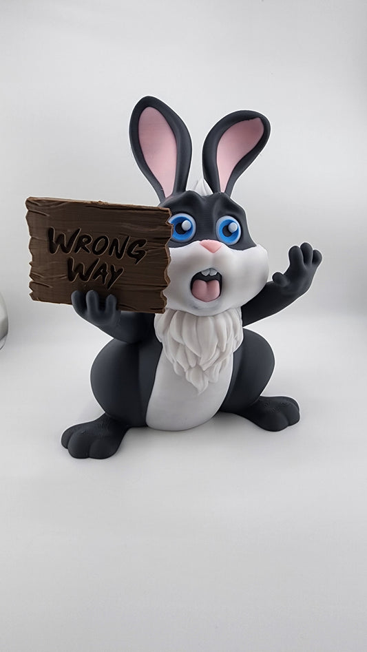 Wrong Way Bunny Sign