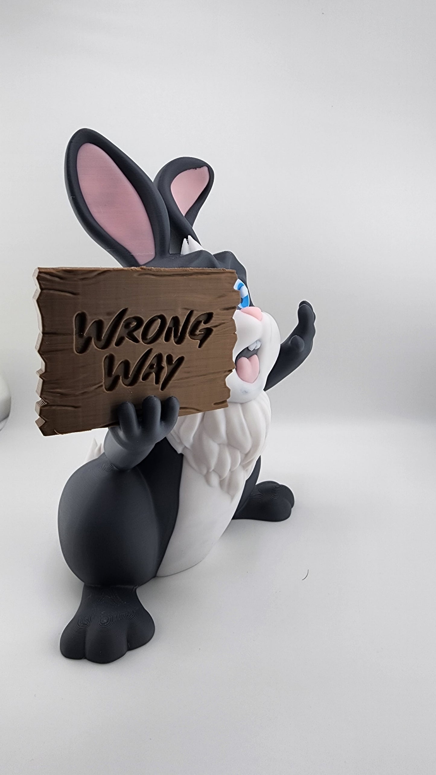 Wrong Way Bunny Sign