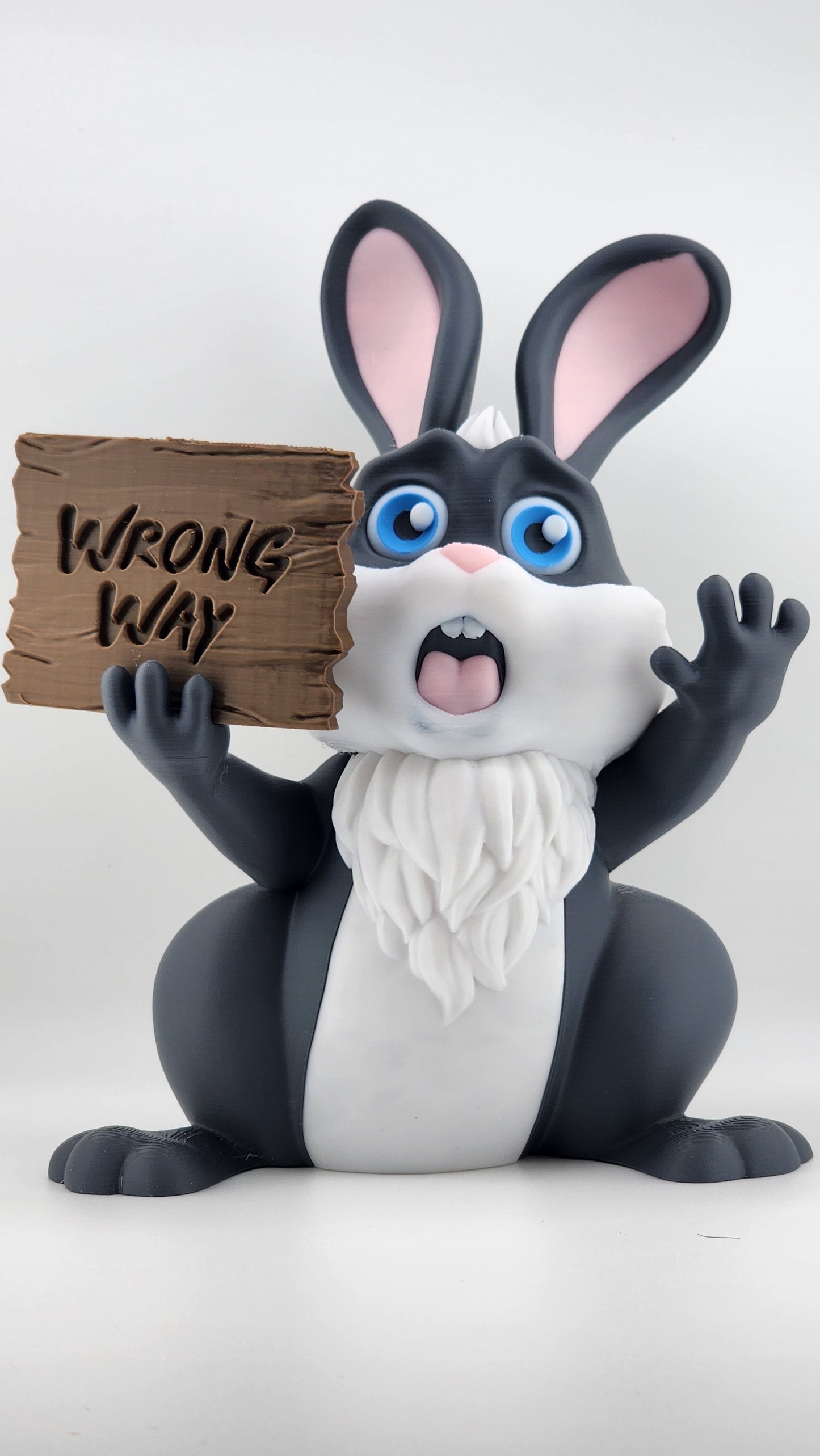 Wrong Way Bunny Sign