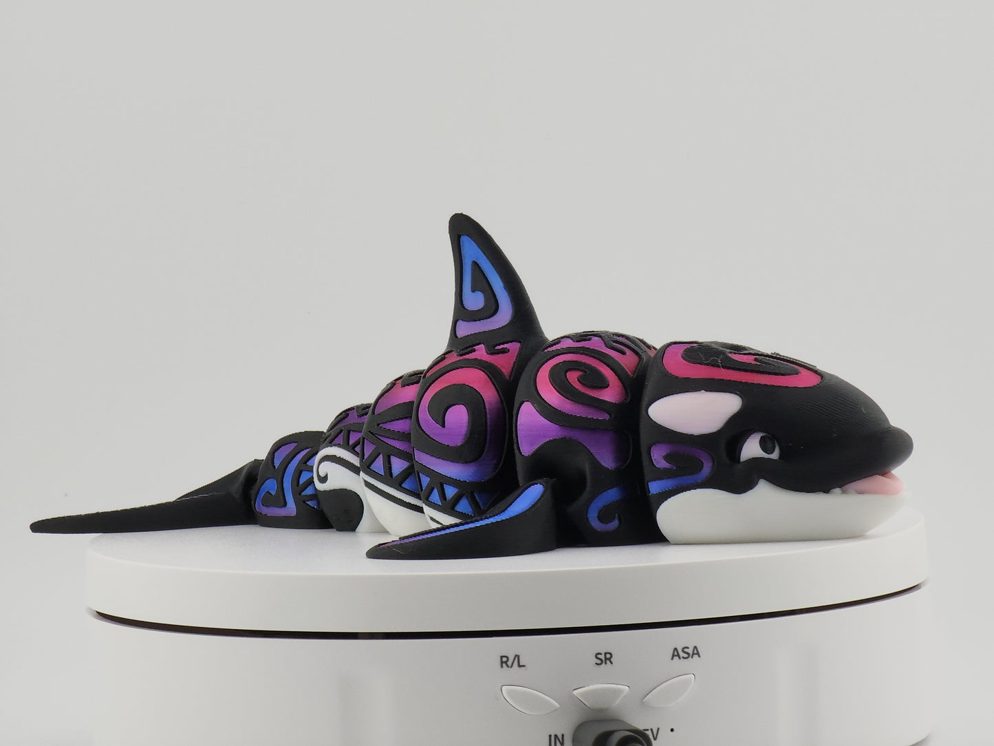 Articulated Tattooed Orca Stands on Tail