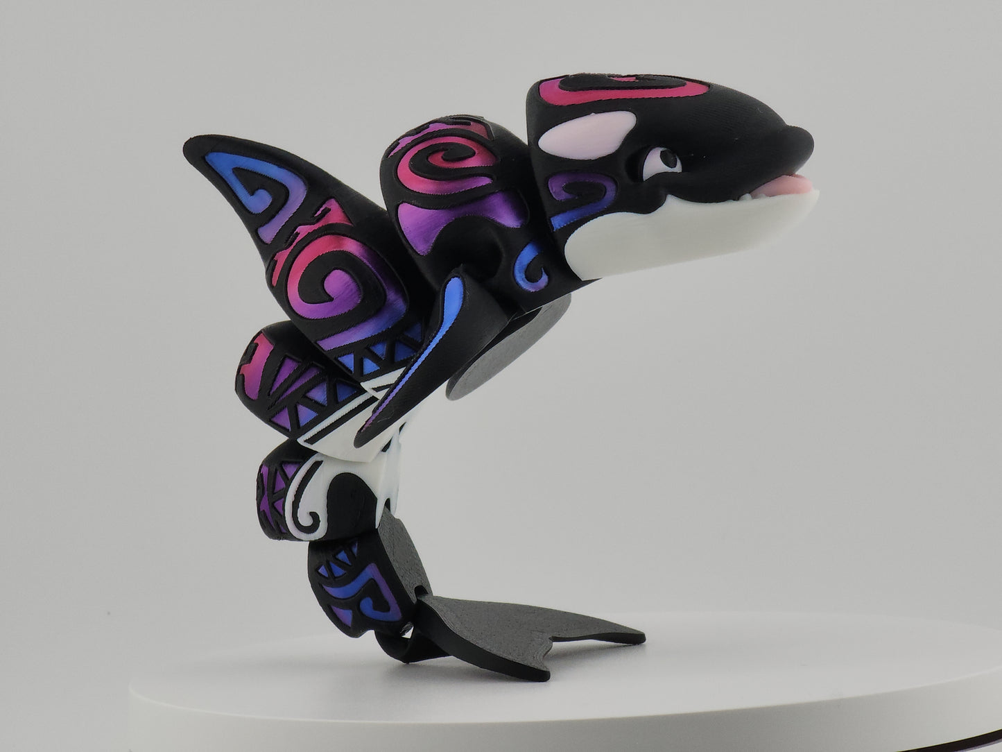 Articulated Tattooed Orca Stands on Tail