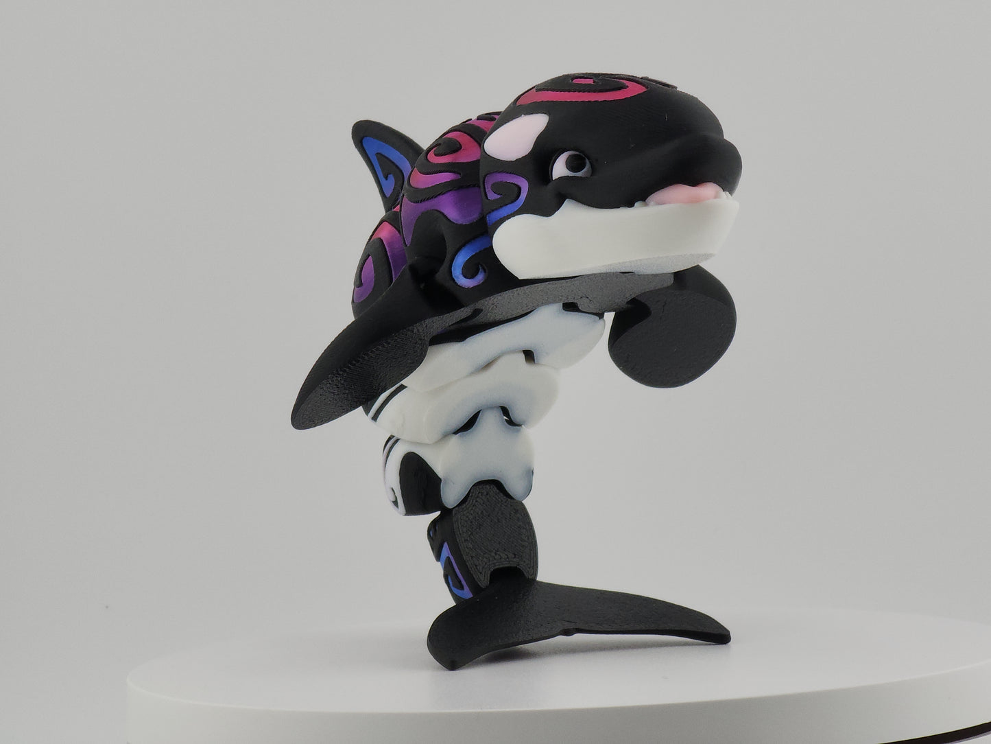 Articulated Tattooed Orca Stands on Tail